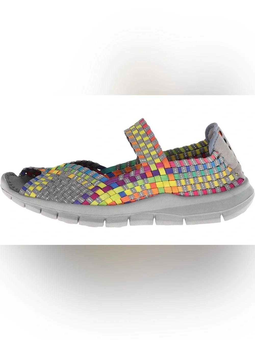 Bernie Mev Multicolor Hand Woven Peep-Toe Elastic Wedge Sport Sandal Size 39(8)